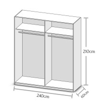 Kleiderschrank >Melodie< in Artisan Eiche Nachbildung - 240x210x60cm (BxHxT)