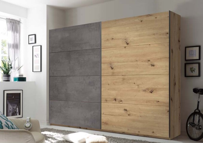 Kleiderschrank >Melodie< in Artisan Eiche Nachbildung - 240x210x60cm ,  499,95 €