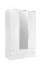 Kleiderschrank >Suzette< in Weiß - 126x208x57...