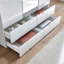Kleiderschrank >Suzette< in Weiß - 126x208x57 (BxHxT)