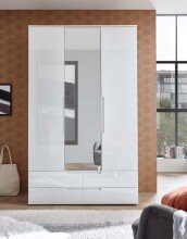 Kleiderschrank >Suzette< in Weiß - 126x208x57 (BxHxT)