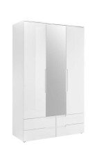Kleiderschrank >Suzette< in Weiß - 126x208x57 (BxHxT)
