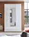 Kleiderschrank >Suzette< in Weiß - 126x208x57 (BxHxT)