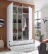 Kleiderschrank >Suzette< in Weiß - 126x208x57 (BxHxT)