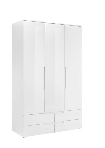 Kleiderschrank >Suzette< in Weiß - 126x208x57 (BxHxT)