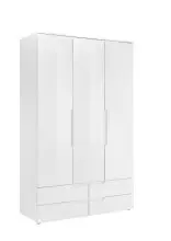 Kleiderschrank >Suzette< in Weiß - 126x208x57...