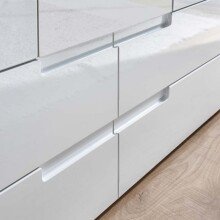 Kleiderschrank >Suzette< in Weiß - 126x208x57 (BxHxT)