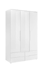 Kleiderschrank >Suzette< in Weiß - 126x208x57...