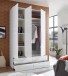 Kleiderschrank >Suzette< in Weiß - 126x208x57 (BxHxT)