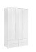Kleiderschrank >Suzette< in Weiß - 126x208x57 (BxHxT)