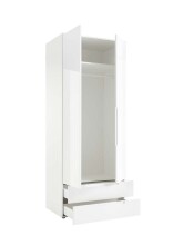 Kleiderschrank >Suzette< in Weiß - 84x208x57 (BxHxT)