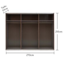 Kleiderschrank >Mill< in Old Style - 270x210x63cm (BxHxT)