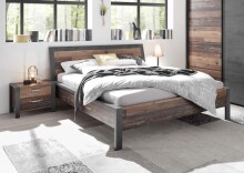 Massivholzbett >Mill< in Old Style - 197x101x221cm (BxHxT)