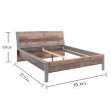 Doppelbett >Mill< in Old Style - 197x101x221cm (BxHxT)