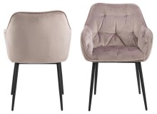 Armlehnstuhl >Brooke< (2er-Set) in Dusty Rose aus Metall,Stoff - 58x83x55cm (BxHxT)