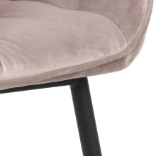 Armlehnstuhl >Brooke< (2er-Set) in Dusty Rose aus Metall,Stoff - 58x83x55cm (BxHxT)