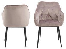 Armlehnstuhl >Brooke< (2er-Set) in Dusty Rose aus Metall,Stoff - 58x83x55cm (BxHxT)