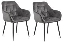 Armlehnstuhl >Brooke< (2er-Set) in Dunkelgrau aus...