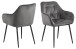 Armlehnstuhl >Brooke< (2er-Set) in Dunkelgrau aus Metall,Stoff - 58x83x55cm (BxHxT)