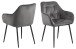 Armlehnstuhl >Brooke< (2er-Set) in Dunkelgrau aus Metall,Stoff - 58x83x55cm (BxHxT)