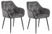 Armlehnstuhl >Brooke< (2er-Set) in Dunkelgrau aus Metall,Stoff - 58x83x55cm (BxHxT)