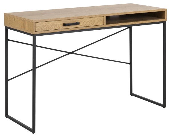 Schreibtisch >Carney< in Wildeiche aus Metall - 110x75x45cm (BxHxT)