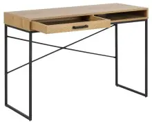 Schreibtisch >Carney< in Wildeiche aus Metall -...