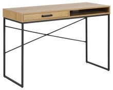 Schreibtisch >Carney< in Wildeiche aus Metall - 110x75x45cm (BxHxT)