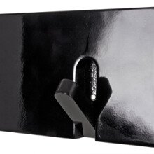 Garderobenhaken >Edgar 5< in Schwarz aus MDF, Massivholz - 82x10x2cm (BxHxT)