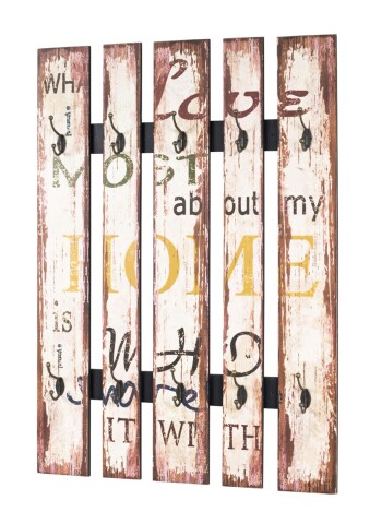 Wandgarderobe >Big Home< in vintage aus MDF, Stahl - 70x100x10cm (BxHxT)