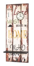 Wandgarderobe >Home< in vintage aus MDF, Stahl -...