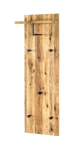 Garderobenleiste >Torino Oak 13< in eiche geölt-schwarz - 30x100x20 (BxHxT)