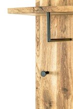 Garderobenleiste >Torino Oak 13< in eiche geölt-schwarz - 30x100x20 (BxHxT)