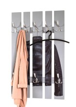 Wandgarderobe >Jacket grey< in grau-schwarz-Edelstahloptik - 65x100x9 (BxHxT)