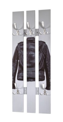 Wandgarderobe >Jacket grey small< in grau-schwarz-Edelstahloptik