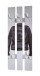 Wandgarderobe >Jacket grey small< in grau-schwarz-Edelstahloptik