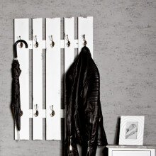 Garderobe >Marta< in Weiß aus MDF, Stahl - 65x100x9cm (BxHxT)