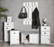 Garderobe >Marta< in Weiß aus MDF, Stahl - 65x100x9cm (BxHxT)