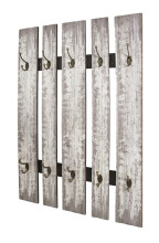 Garderobenhaken >Marta< in grau aus MDF, Stahl -...