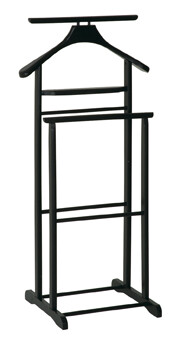 Herrendiener >Funny< in Schwarz aus Massivholz - 47x102x36cm (BxHxT)