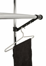 Kleiderständer >Lola< in chrom-schwarz aus Stahl, Kunststoff - 94x103x49 (BxHxT)
