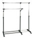 Kleiderständer >Lola< in chrom-schwarz aus Stahl, Kunststoff - 94x103x49 (BxHxT)