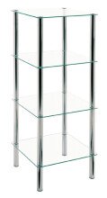 Regal >Emden< in Chrom aus Stahl, Glas -...