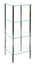 Regal >Emden< in Chrom aus Stahl, Glas -...