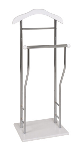 Herrendiener >Ralf< in chrom-weiß aus Stahl, MDF - 45x110x30cm (BxHxT)