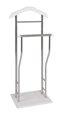 Herrendiener >Ralf< in chrom-weiß aus Stahl, MDF - 45x110x30cm (BxHxT)