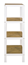 Regal >Lena< in weiß-natur aus MDF, Bambus - 35x112x33cm (BxHxT)
