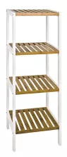 Regal >Lena< in weiß-natur aus MDF, Bambus -...