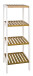 Regal >Lena< in weiß-natur aus MDF, Bambus - 35x112x33cm (BxHxT)