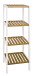 Regal >Lena< in weiß-natur aus MDF, Bambus - 35x112x33cm (BxHxT)